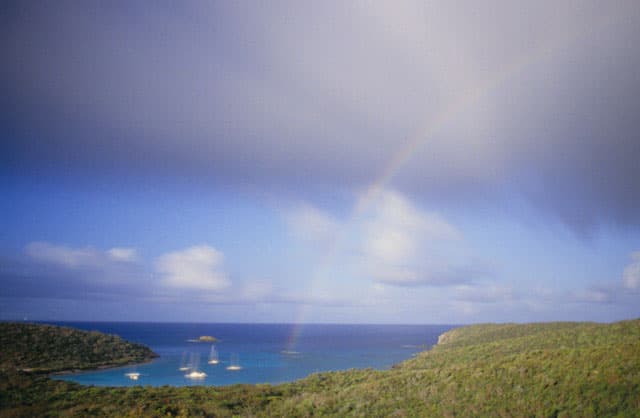 Moonbow with Sailboats
