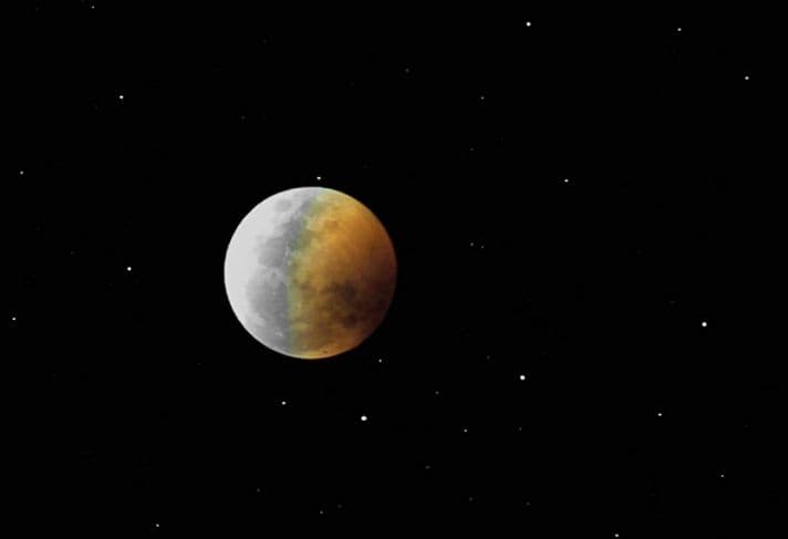 Eclipsed Moon and Stars