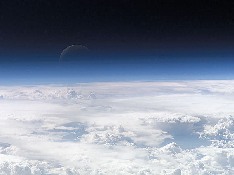 A Blue Crescent Moon from Space