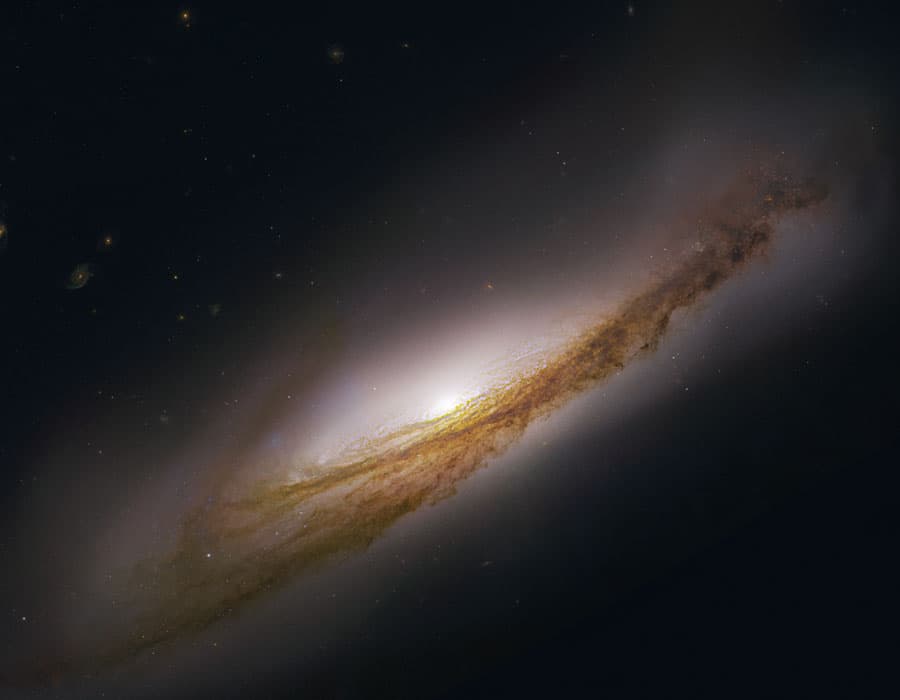 Spiral Galaxy NGC 3190 Almost Sideways
