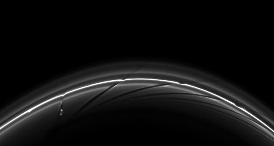 Prometheus Creating Saturn Ring Streamers
