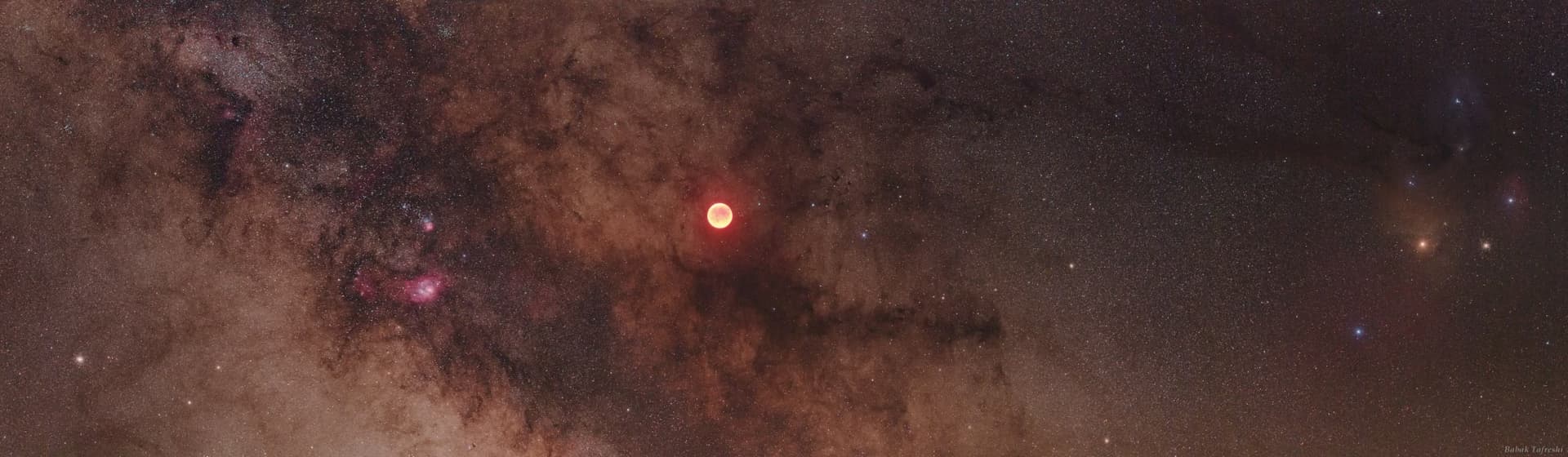 Eclipsed Moon in the Milky Way