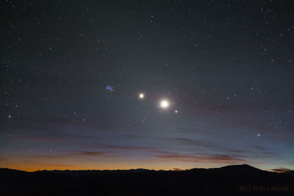 A Morning Line of Stars and Planets