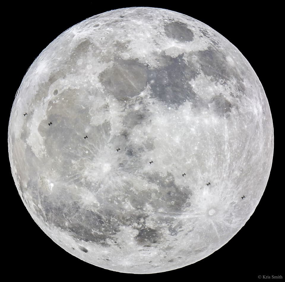 Supermoon and Space Station
