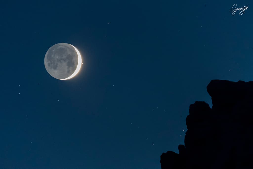 The Bull's Eye and the Young Moon