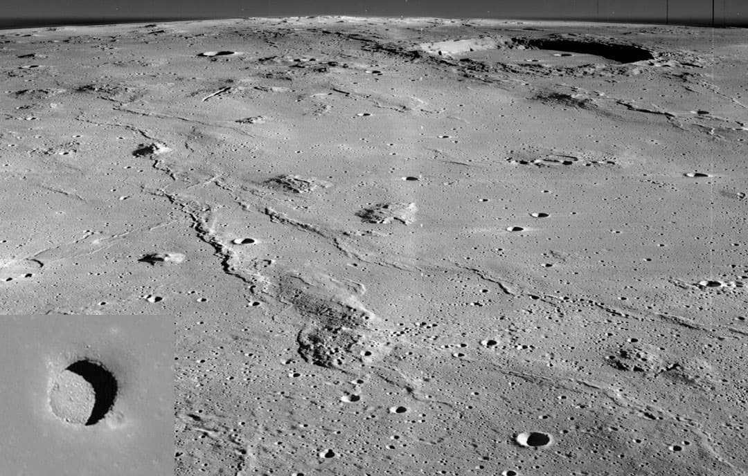 Marius Hills and a Hole in the Moon