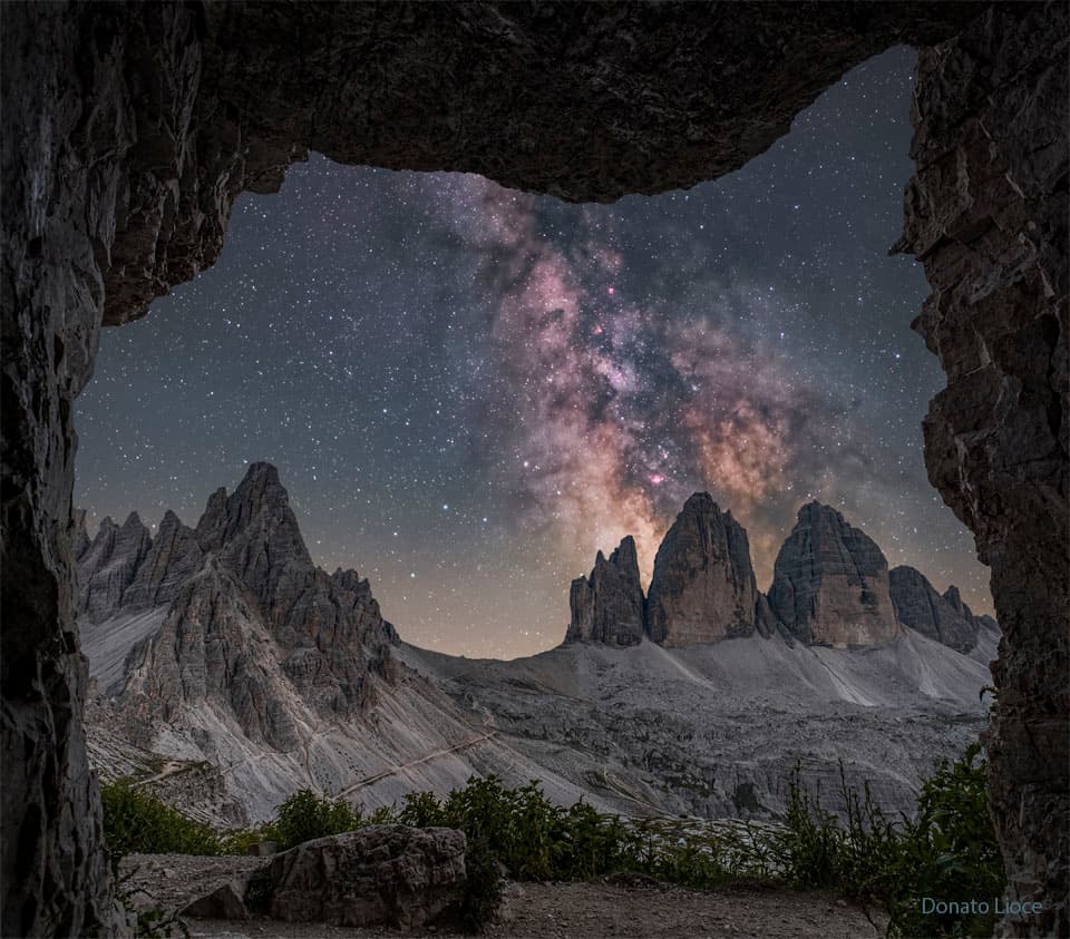 Milky Way Behind Three Merlons