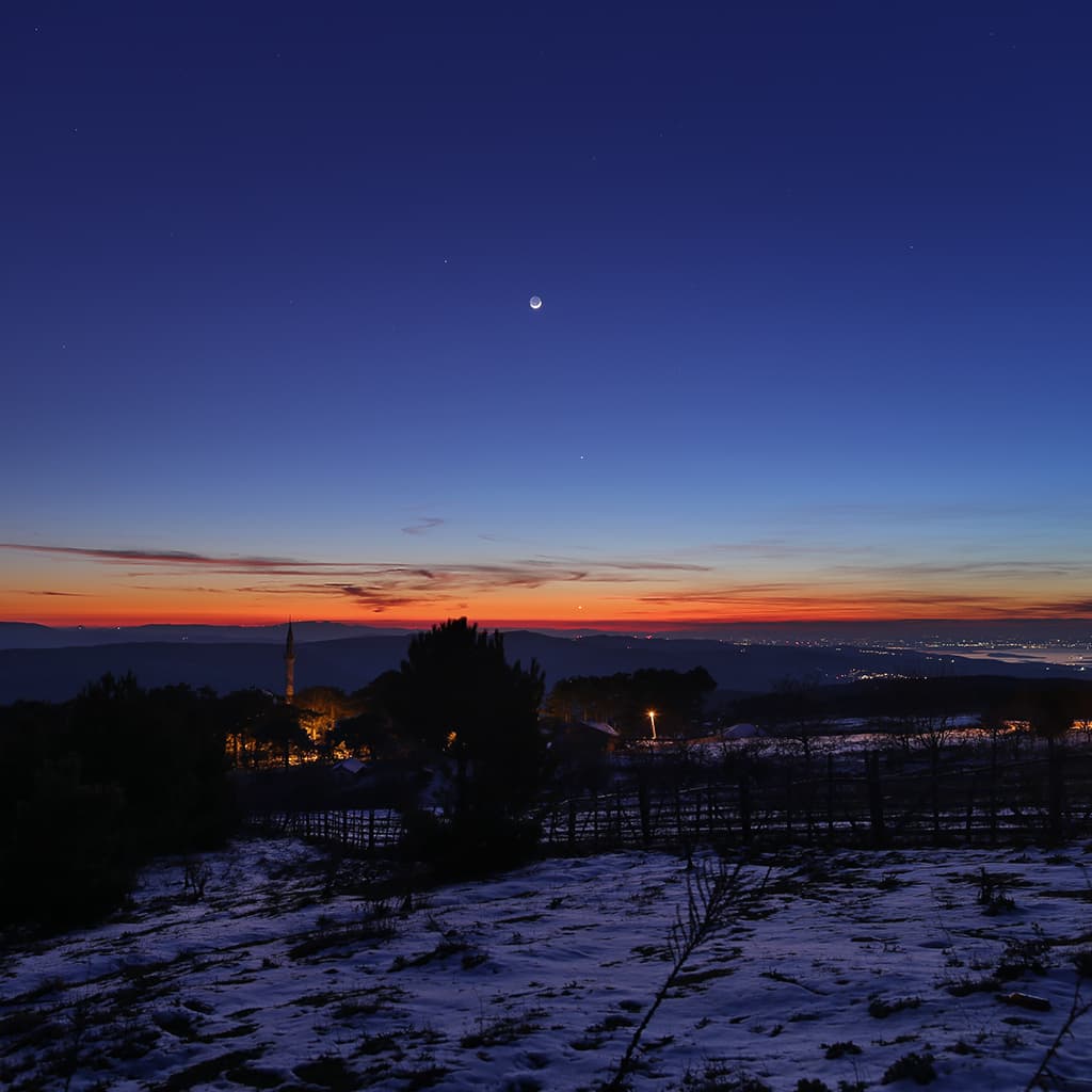 Twilight with Moon and Planets