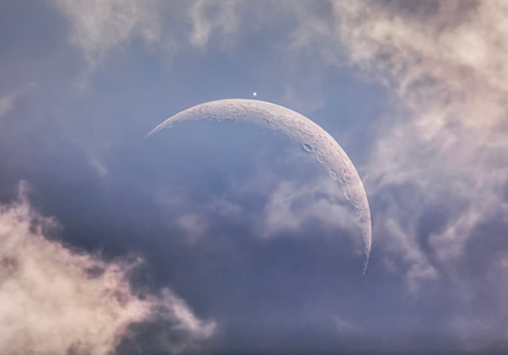 Daytime Moon Meets Evening Star