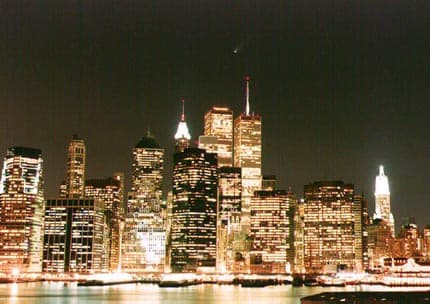 Comet Hale-Bopp Over New York City 
Credit and Copyright: