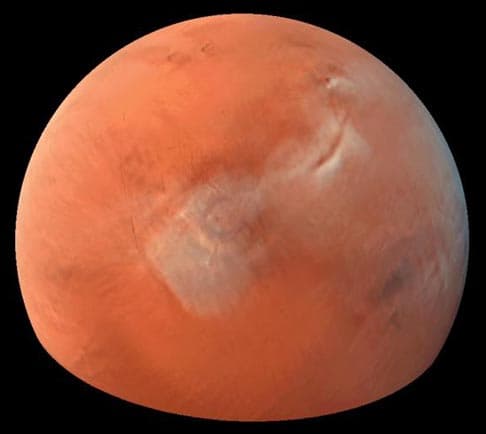 Clouds Over Tharsis on Mars