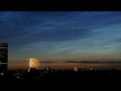 Noctilucent Clouds over Paris Fireworks