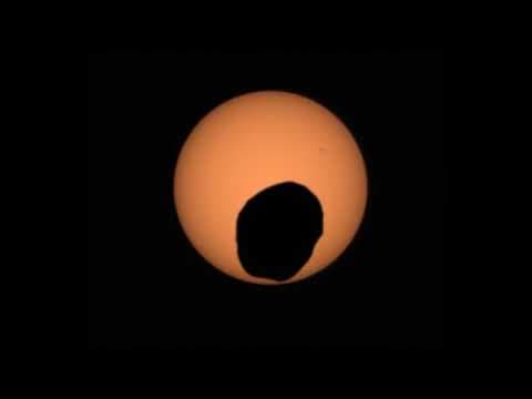 A Martian Eclipse: Phobos Crosses the Sun