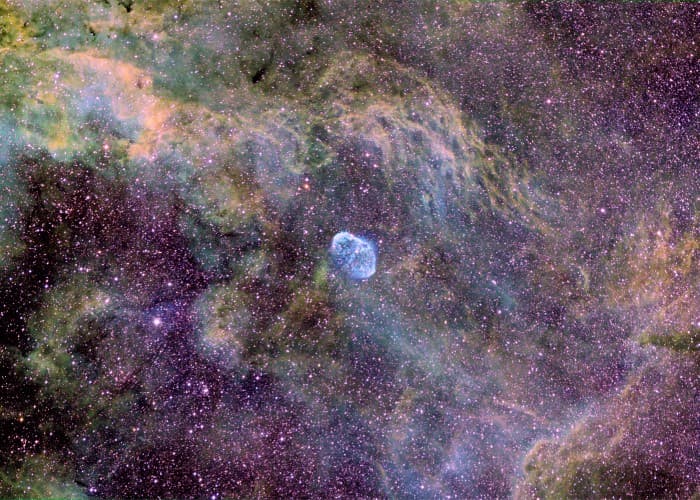 NGC 6888: A Tricolor Starfield