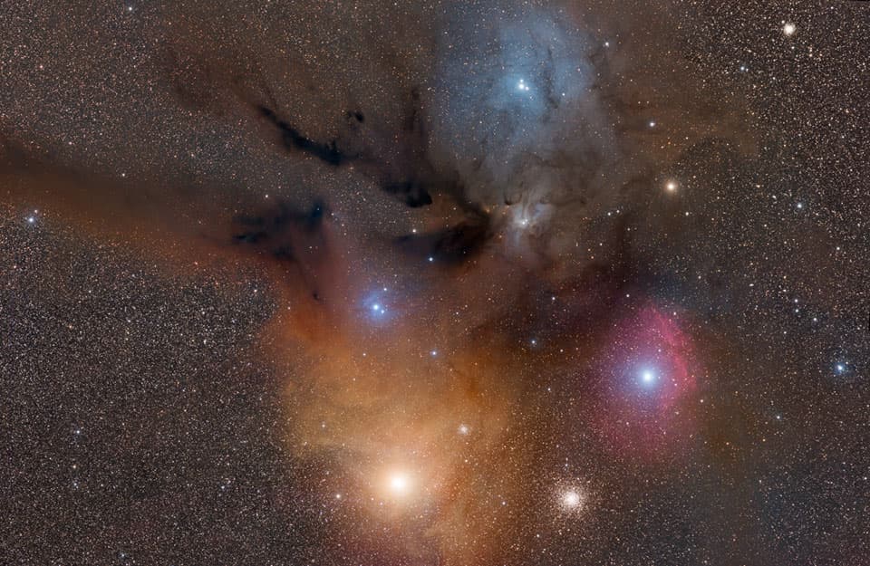 Colorful Clouds Near Rho Ophiuchi