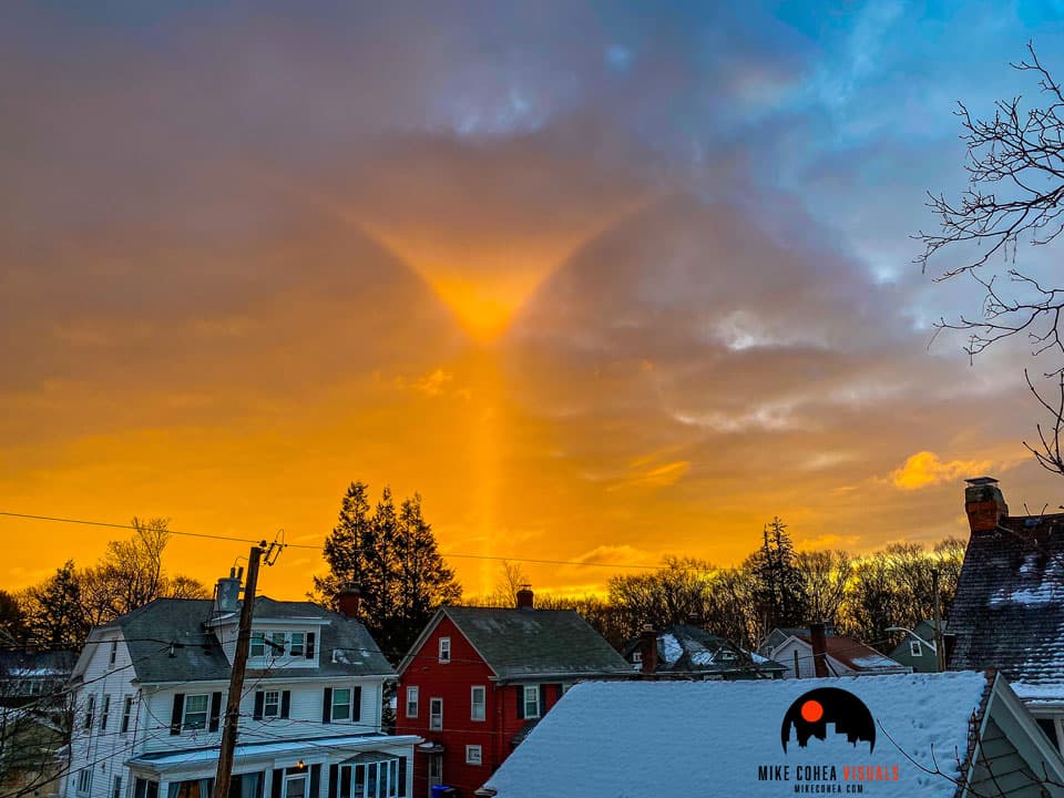 Sun Pillar with Upper Tangent Arc