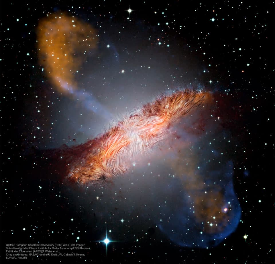 Centaurus A's Warped Magnetic Fields
