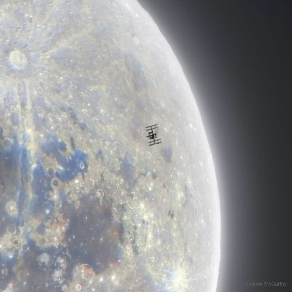 Space Station Silhouette on the Moon