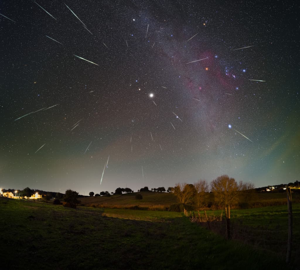 Jupiter and the Meteors from Gemini