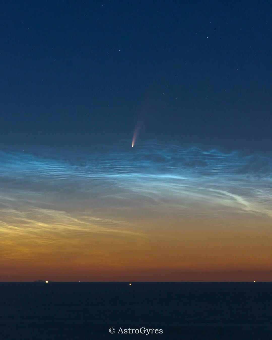 Comet NEOWISE Rising over the Adriatic Sea